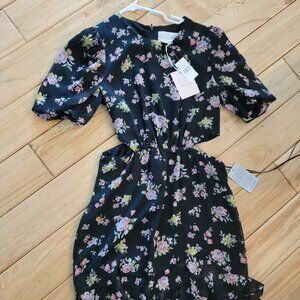 NWT Black Floral Charles Henry dress- medium